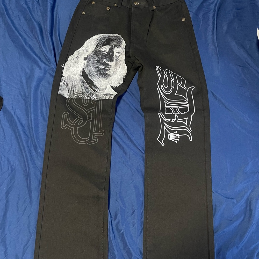 Black Graphic Men Jeans